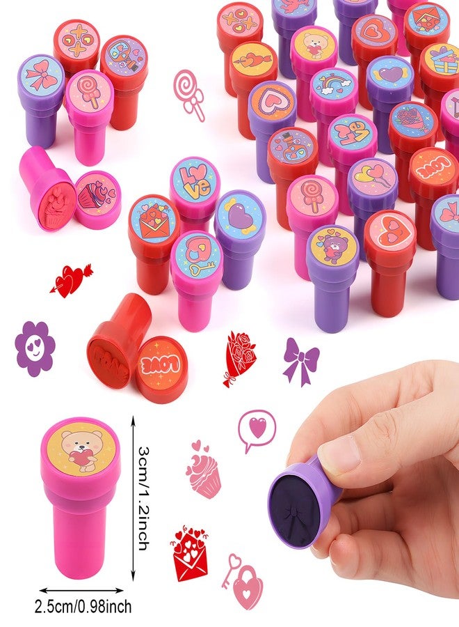 JOFONY 50pcs Valentine's Day Stampers,Self Inking Stamps Valentine's Day Classroom Exchange for Valentine Goody Bag Fillers - Image 2